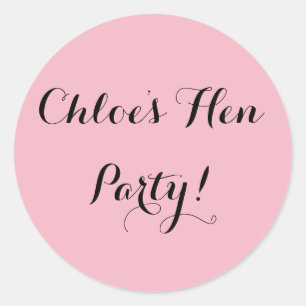 Simple Personalised Hen Do Classic Round Sticker