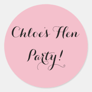 Simple Personalised Hen Do Classic Round Sticker
