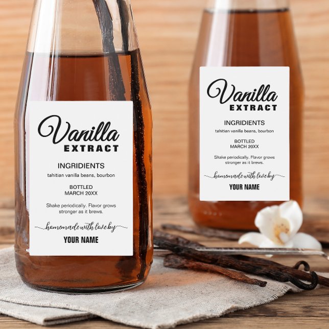 Simple Personalised Homemade Vanilla Extract Label (Creator Uploaded)