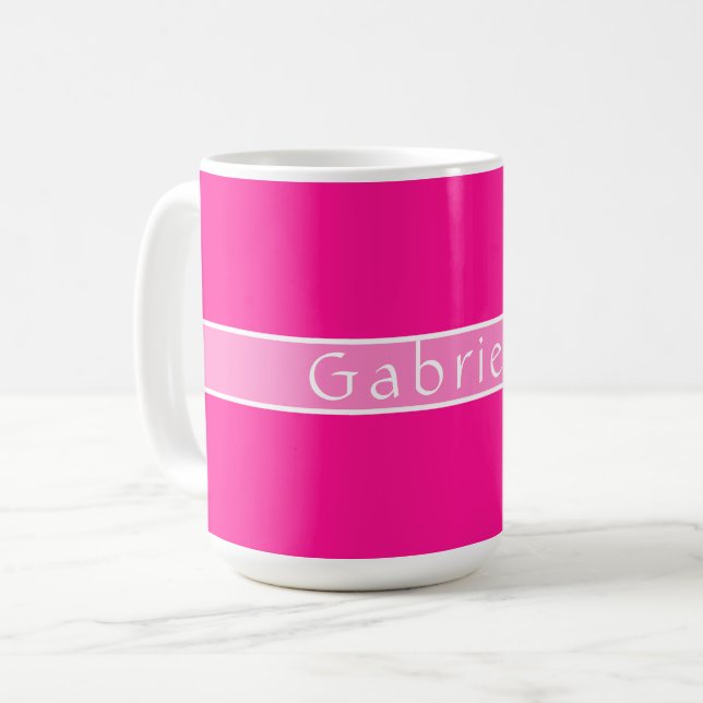Simple Personalised Hot Pink Coffee Mug (Front Left)