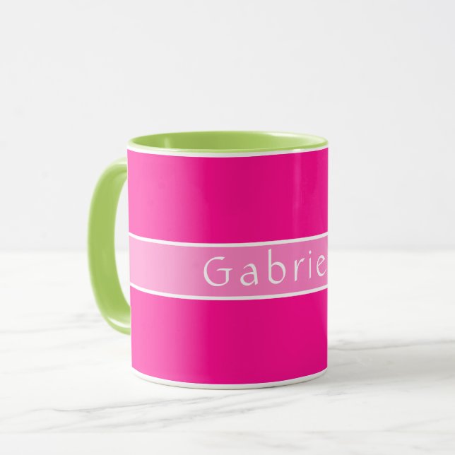 Simple Personalised Hot Pink Mug (Front Left)
