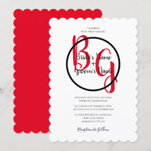 Simple Personalised Initials Wedding Invitations