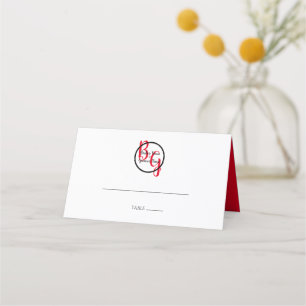 Simple Personalised Initials Wedding Place Card