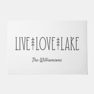 Simple Personalised Lake House Pine Tree Quote Doormat