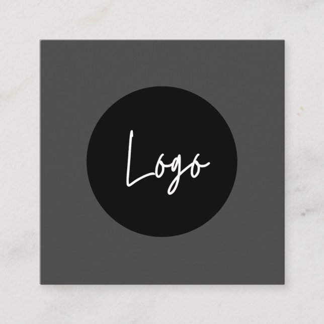 Simple personalised logo black business card (Front)
