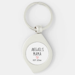 Simple Personalised Mama Gift with Child’s Name Key Ring