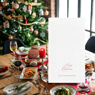Simple Personalised Merry Christmas II Napkin