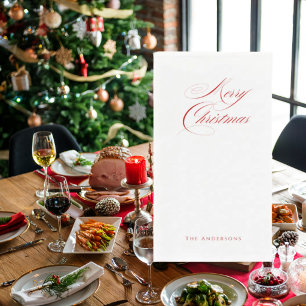 Simple Personalised Merry Christmas Napkin