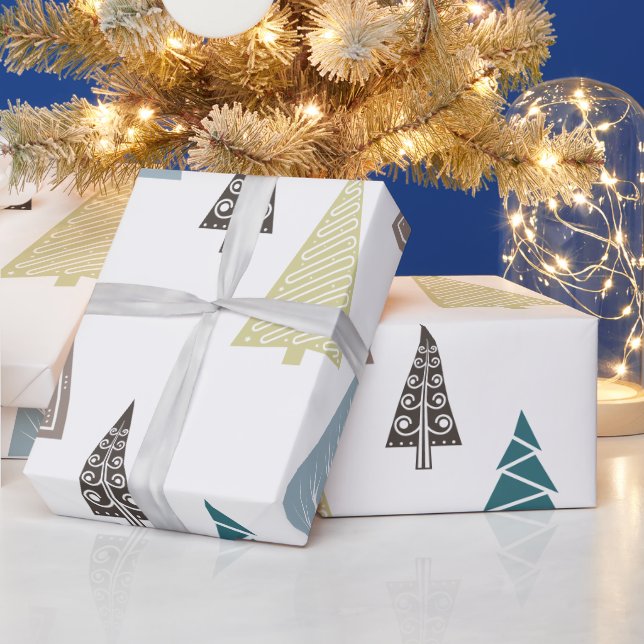 simple  personalised modern photo christmas  wrapping paper (Holidays)