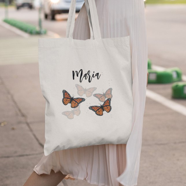 Simple Personalised Monarch Butterflies Tote Bag (Monarch butterfly personalized tote bag. )