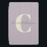 Simple Personalised Monogram and Name in Lilac  iPad Pro Cover<br><div class="desc">Simple Personalised Monogram and Name in Dusty Lilac iPad Case</div>