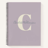 Simple Personalised Monogram and Name in Lilac