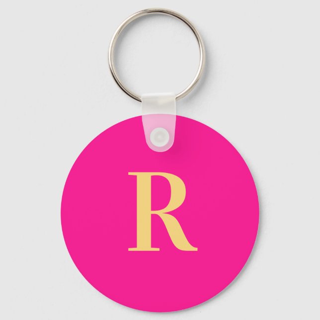 Simple Personalised Monogram Modern Key Ring (Front)
