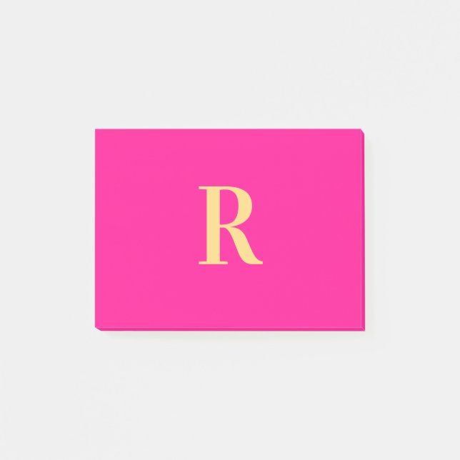 Simple Personalised Monogram Modern Post-it Notes (Front)