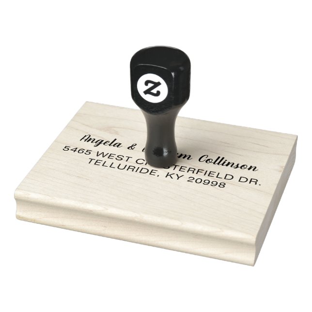 Simple Personalised Mr and Mrs Return Address Rubber Stamp (Stamp)