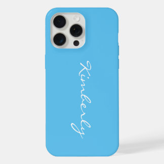 Simple Personalised Name Blue iPhone 15 Pro Max Case