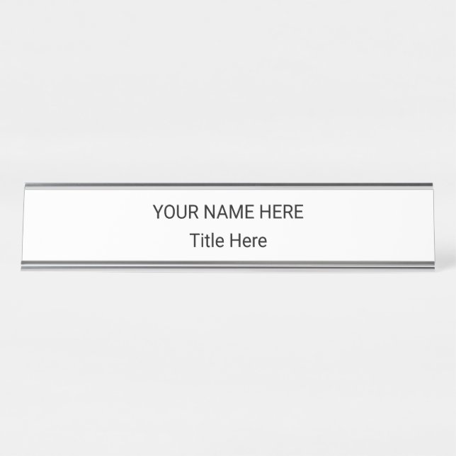 Simple Personalised Name Plate & Desk Sign (Front)
