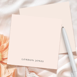 Simple Personalised Name Stationery Blush Pink Card