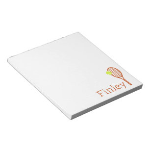 Simple Personalised Name Tennis Racket Notepad