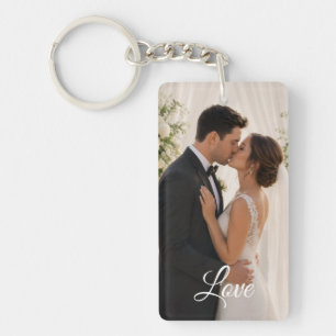 Simple Personalised Photo and Text Photo Key Ring