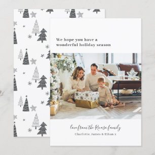Simple Personalised Photo Christmas Tree Holiday Card