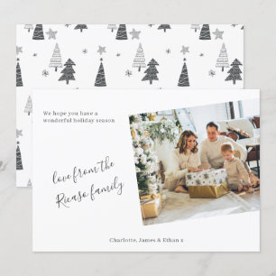 Simple Personalised Photo Christmas Tree Holiday Card