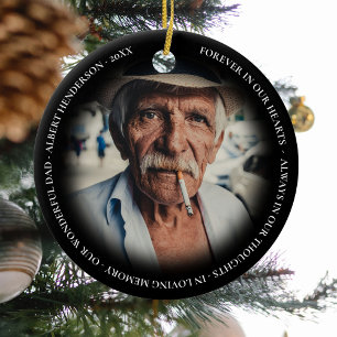Simple Personalised Photo Memorial Christmas Ceramic Tree Decoration