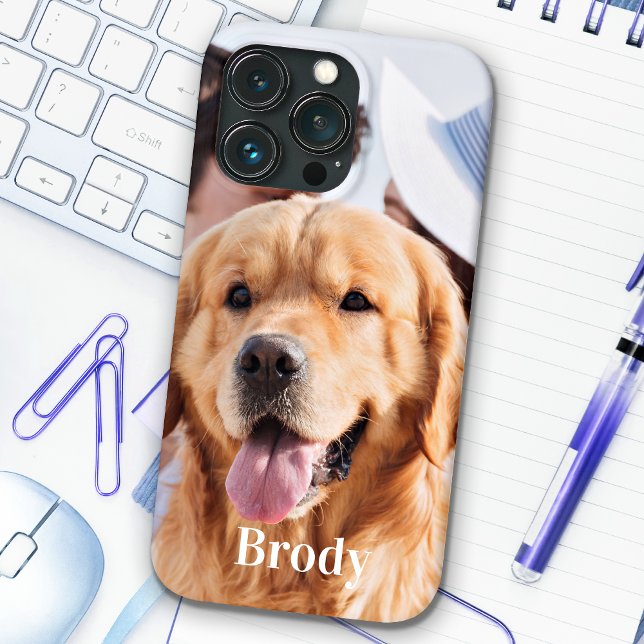 Simple Personalised Photo Name  iPhone Case (Creator Uploaded)