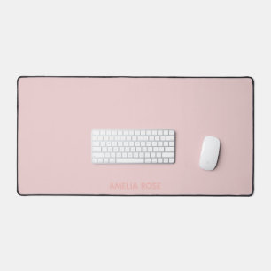 Simple Personalised Quartz Pink on Pink Desk Mat