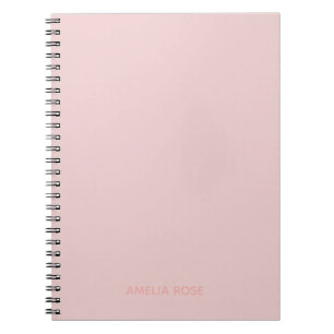 Simple Personalised Quartz Pink on Pink Notebook