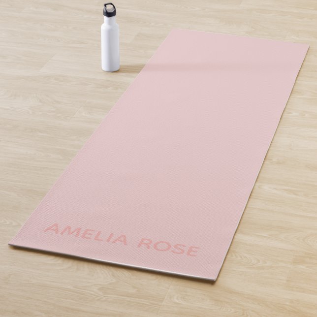 Simple Personalised Quartz Pink on Pink Yoga Mat (In Situ)