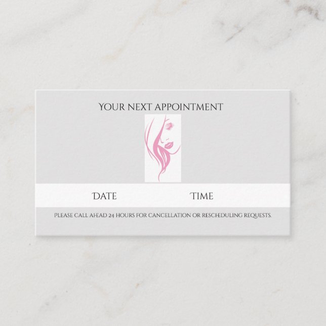Simple Personalised Salon Beauty Appointment Card (Front)