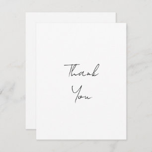 Simple Personalised Script White Thank You