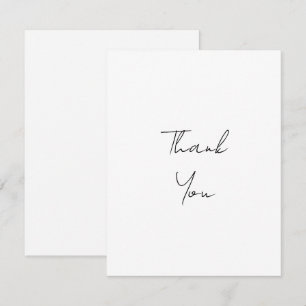 Simple Personalised Script White Thank You Card