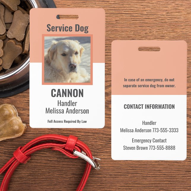 Simple Personalised Service/ Emotional Support Dog ID Badge (Creator Uploaded)