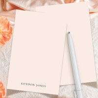 Simple Personalised Stationery Elegant Blush Pink