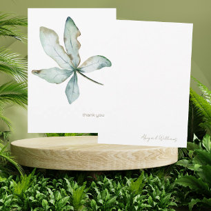 Simple Personalised Tropical Greenery Thank You Card