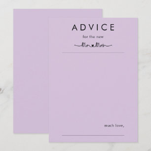 Simple Personalised Wedding Advice Card