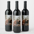Simple Personalised Wedding Photo Wine Labels