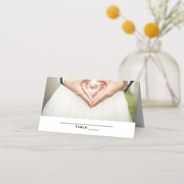 Simple Personalised Wedding Place Card (Front)
