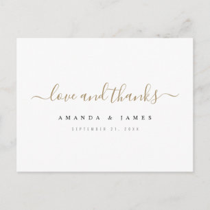 Simple Personalised Wedding Thank You Postcard