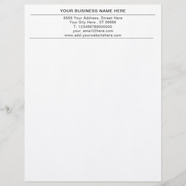 Simple Personalised Your Company Office Letterhead (Front)