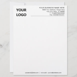 Simple Personalised Your Logo Business Name Office Custom Letterhead