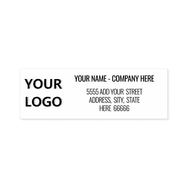 Simple Personalised Your Name Logo Address Classic Self-inking Stamp (Design)