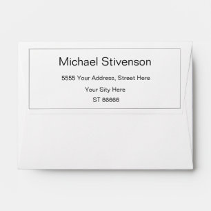 Simple Personalised Your Name Return Address Basic Envelope