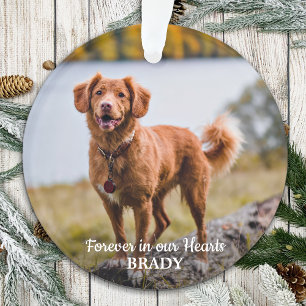 Simple Personalized 2 Photo Sympathy Pet Memorial Ornament