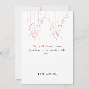 Simple Personalized Mother Christmas Card