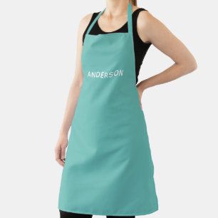 Simple Personalized Name Monogram Elegant Custom Apron