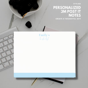 Simple Personalized Post-It Note with Name Blue