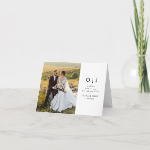 Simple Personalized wedding thank you card, Card